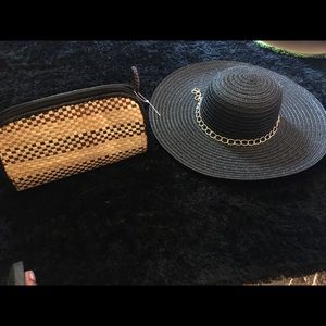 Ladies Straw Hat with matching Straw bag
